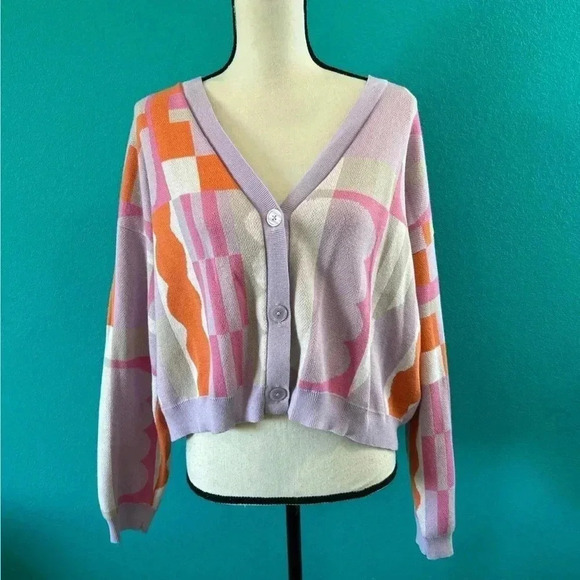 RVCA Jesse Brown lavender Cardigan for Women in size large - Picture 4 of 8